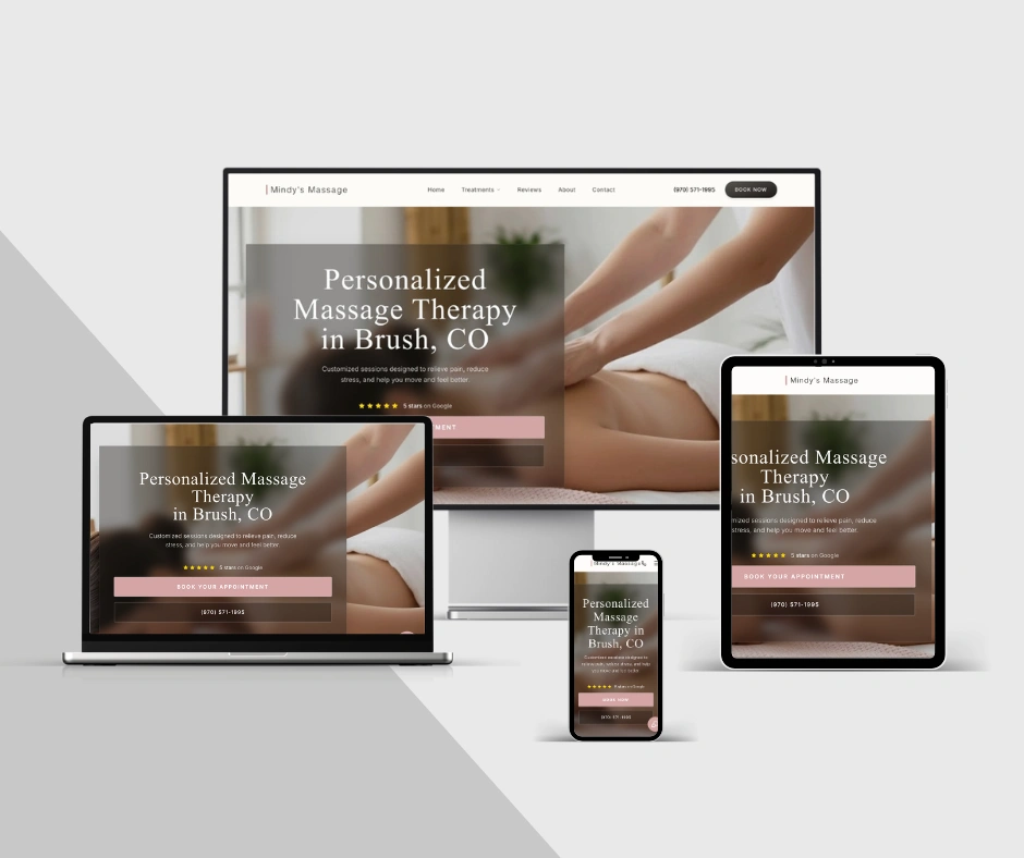 Mindy's Massage, custom website by SpaStack