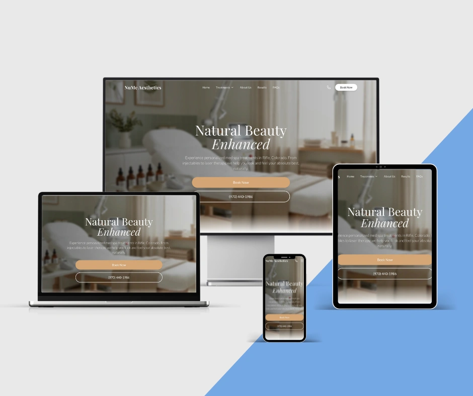 NuMe Aesthetics, custom website by SpaStack